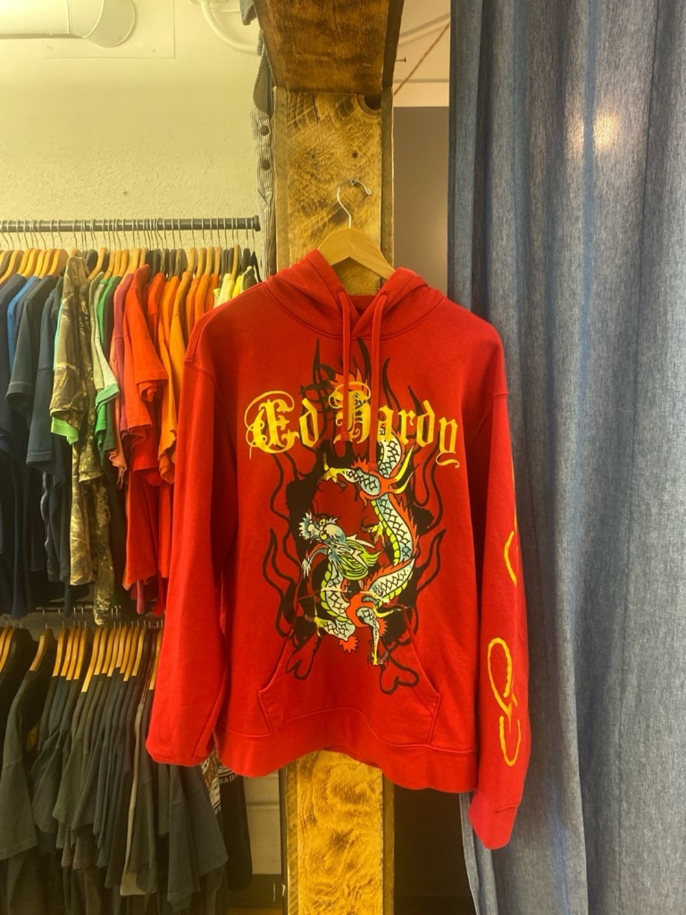 Vintage Ed Hardy Red Dragon Hoodie